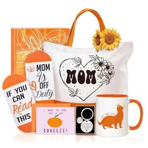 Gift set for MOM, tote, mug, socks, keychain, and card Mother’s Day bday new mom